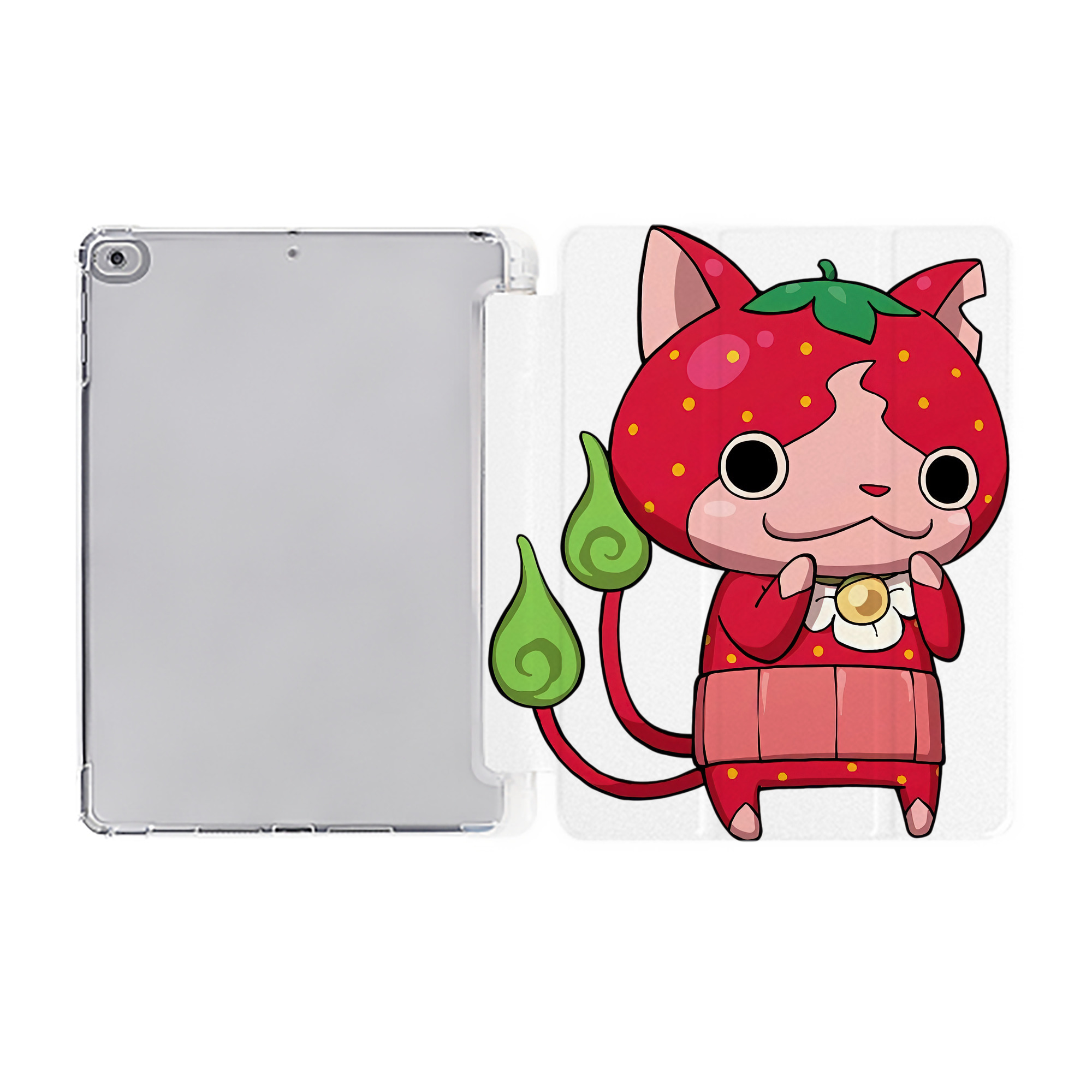 （画像用） 妖怪ウォッチ Yo-kai Watch IPad ケース ペン収納付き 三つ折りスタンド PUレザー×シリコン 対応機種9.5/10.5/10.9インチ